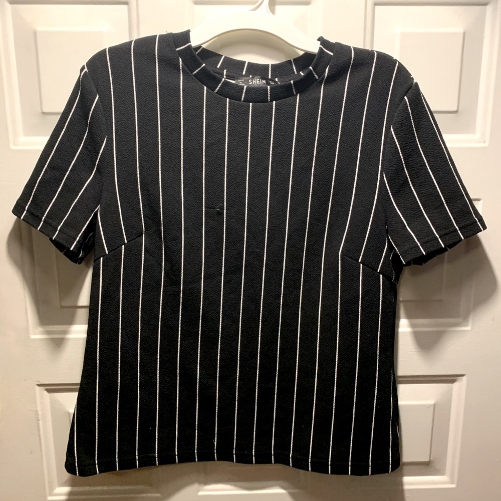 Black and white stripped top from SHEIN size L